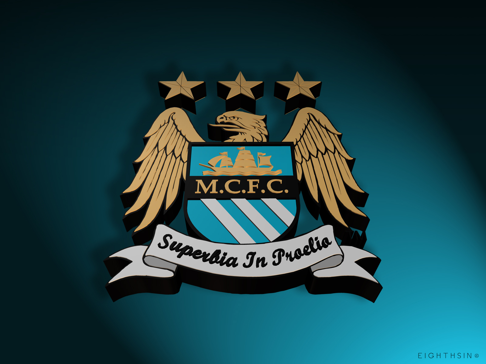 Manchester City FC Logo 3D Wallpaper