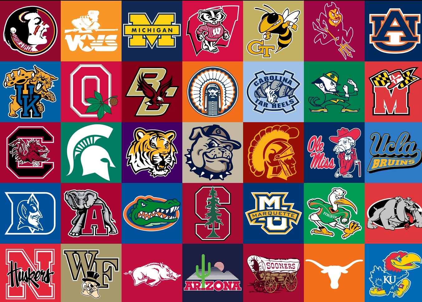 College Football Team Names And Logos