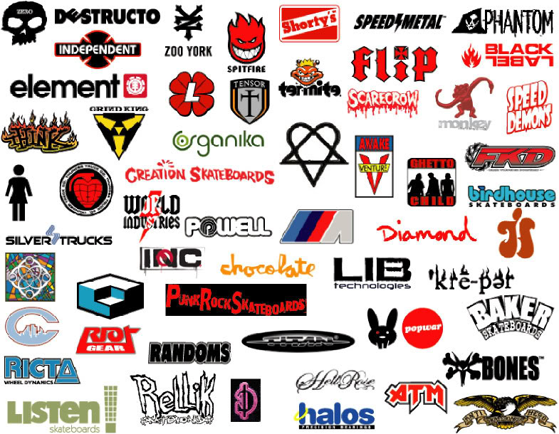 Skateboarding logos Wallpaper